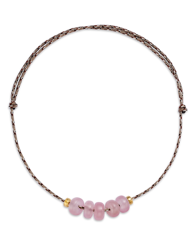 Zoe Chicco 14K Yellow Gold New Stone Age Rose Quartz Desert Camo Paracord Slider Necklace