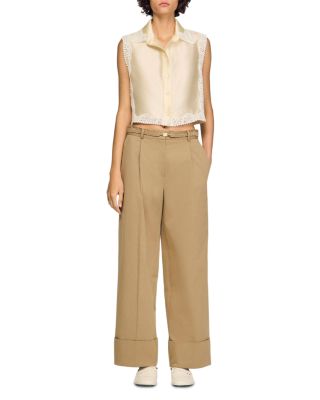 Marielle Cropped Shirt with Lace Details