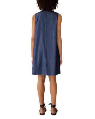 Lightweight Mandarin Collar Sleeveless Dress