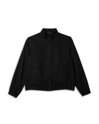 Stand Collar Linen Jacket