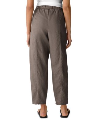 Pleated Lantern Linen Ankle Pants