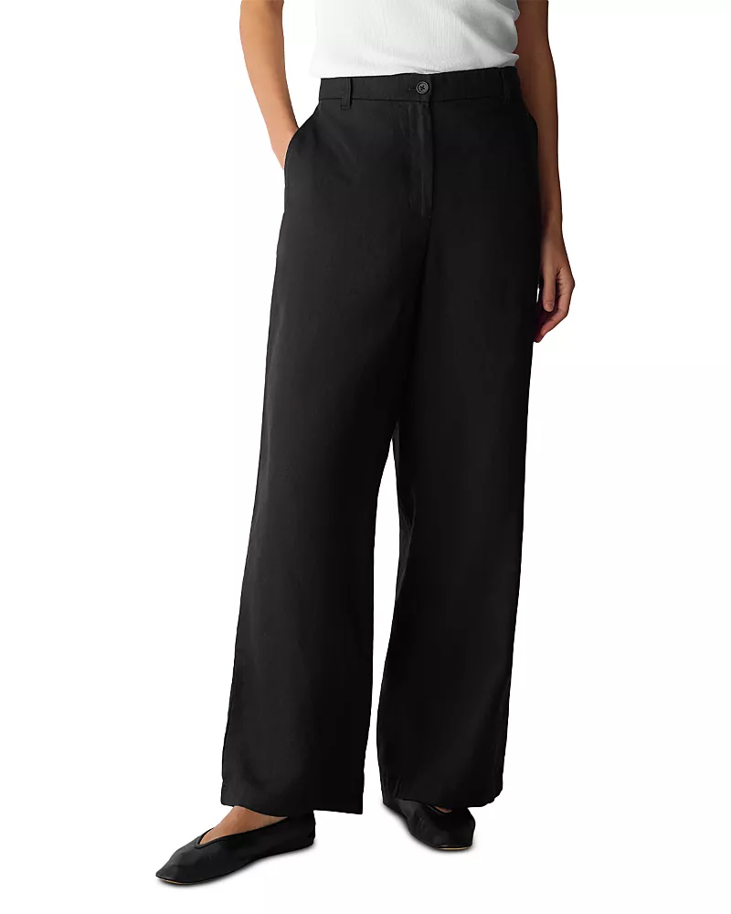 Eileen Fisher Petites High Waist Linen Pants