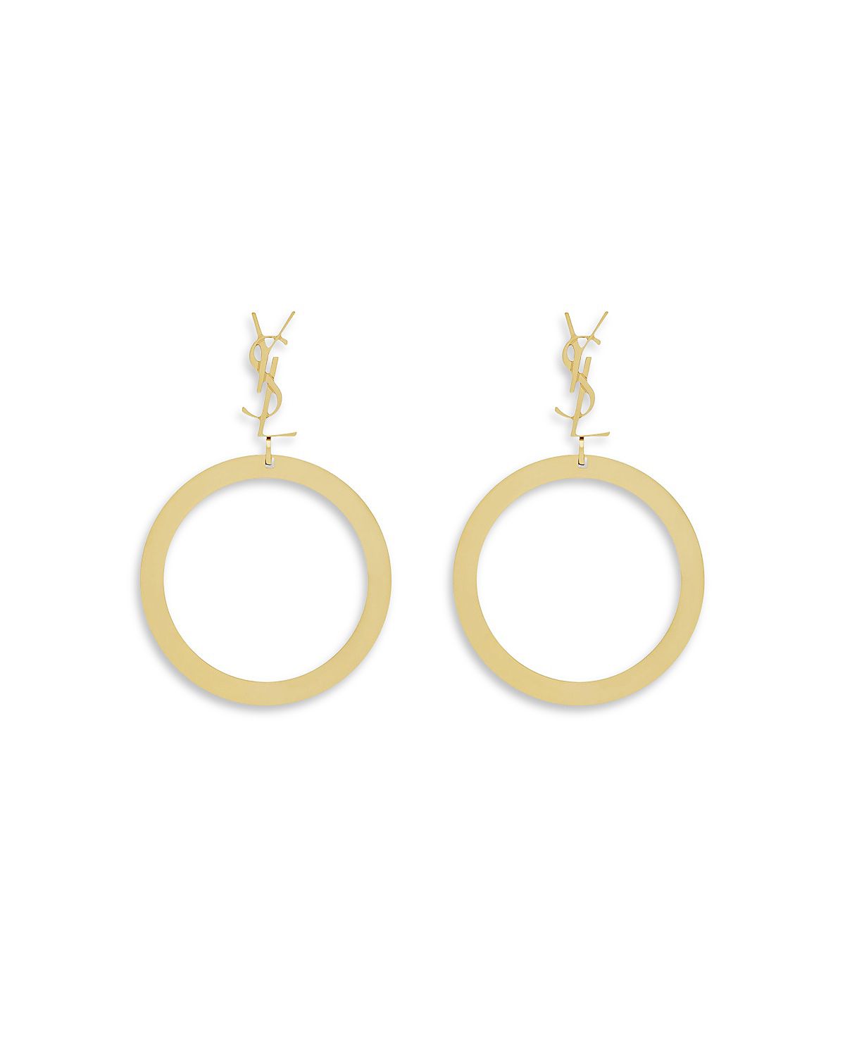 Saint Laurent Cassandre Pendant Hoop Earrings