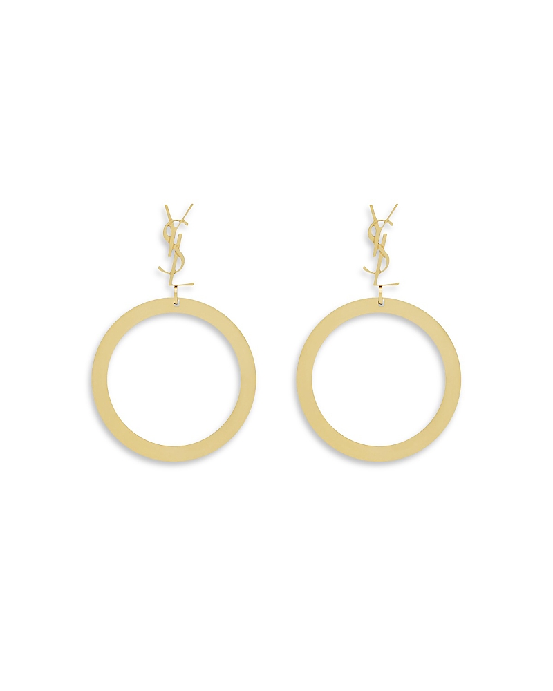 Saint Laurent Cassandre Pendant Hoop Earrings