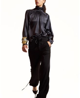 High Neck Silk Blouse