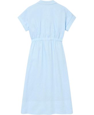  Women's Linen Midi Shirt Dress
