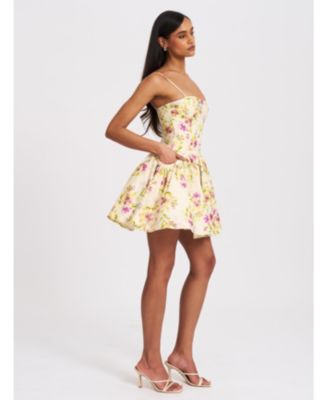  Valda Print Linen Mini Dress with Pockets