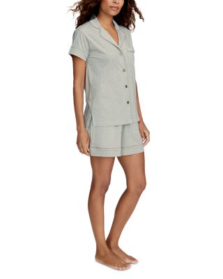 Pima Cotton Short Pajama Set in Sage Geo