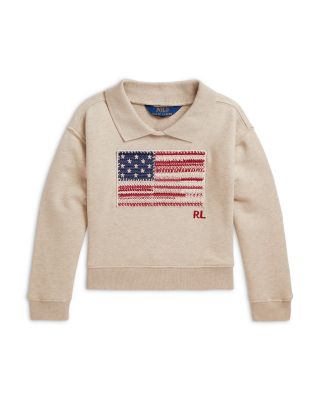 Girls' Flag Terry Collared Sweatshirt - Little Kid