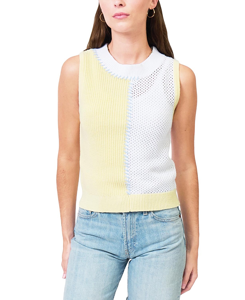 Central Park West Women's Birdie Two Toned Whipstitch Shell Top