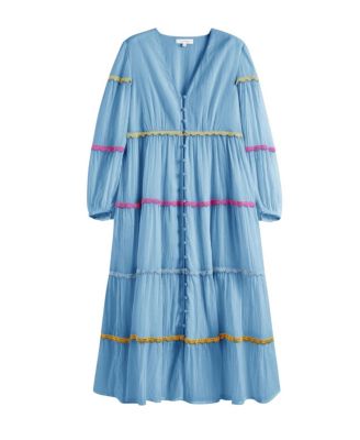  Women's Cotton Rainbow Scallop Dress