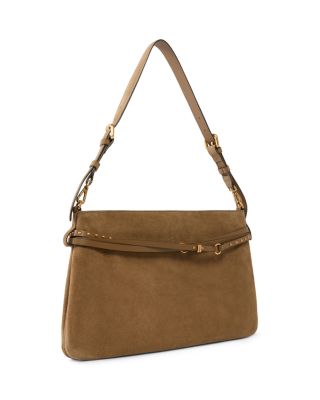 Big Suede Belted Shoulder Bag
