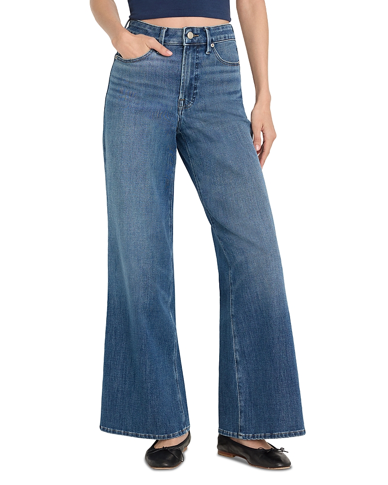 Good American Good Waist High Rise Palazzo Ankle Jeans in Indigo1281