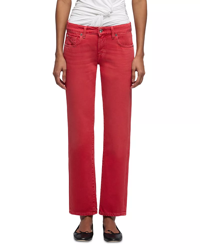 7 For All Mankind Low Rise Cigarette Jeans in Flame