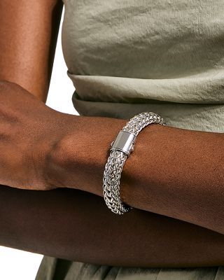 Sterling Silver Icon Woven Link Bracelet, 10.5mm