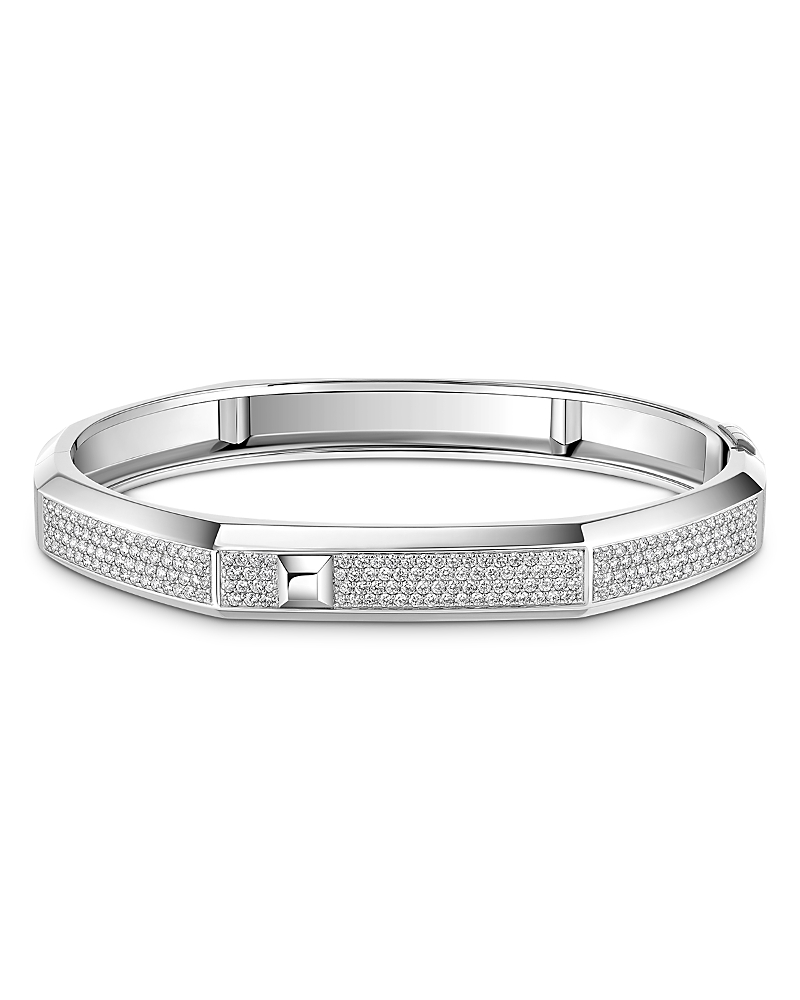 Messika 18K White Gold Diamond Moderniste Pave Bangle Bracelet
