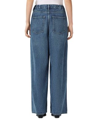 Haze High Rise Pleat Jeans in Mid Indigo