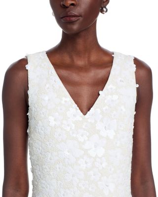 Sequin Flower V Neck Mini Dress - thumbnail 8