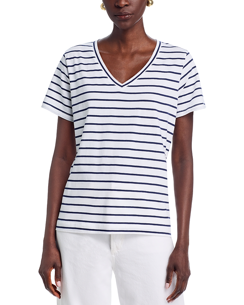Vineyard Vines Striped V Neck Cotton Tee