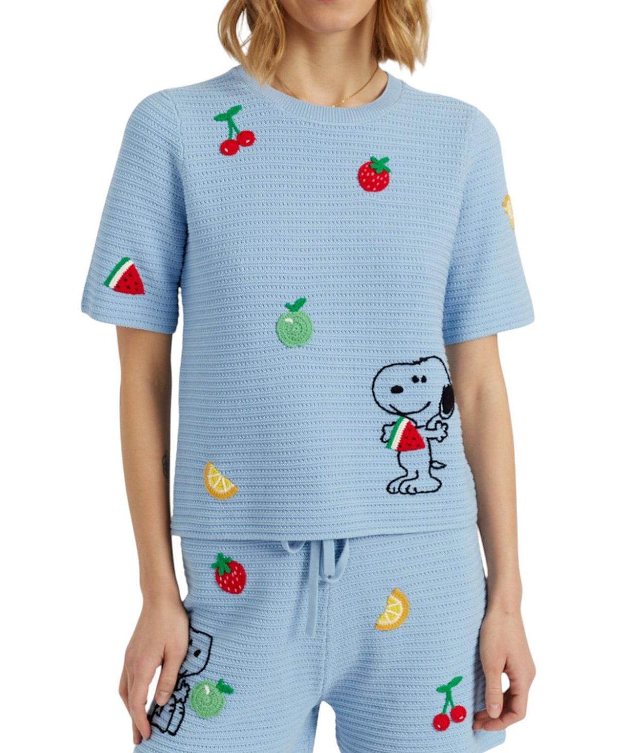 Chinti & Parker Women's Cotton Snoopy Crochet Tee