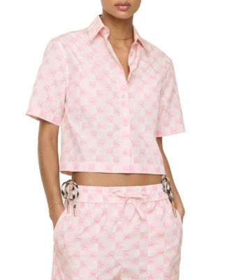 Cropped EKD Checkerboard  Cotton Shirt