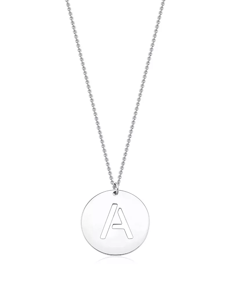 Oradina Sterling Silver Say My Name Initial Pendant Necklace