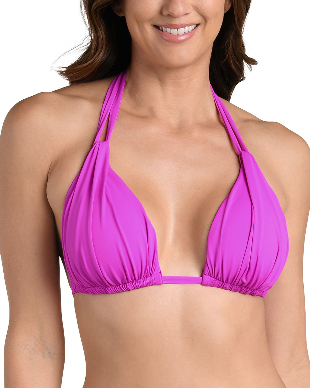 La Blanca Island Gathered Halter Bikini Top