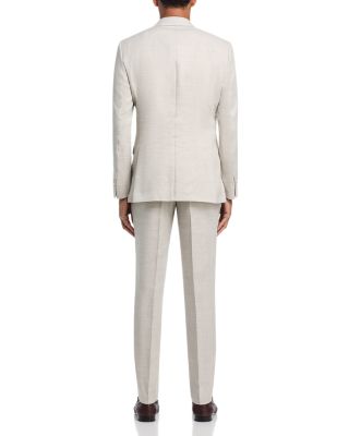 H-Huge Linen & Wool Herringbone Weave Double-Breasted Slim Fit Suit