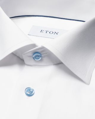 Contemporary Fit Light Blue Details Signature Twill Shirt