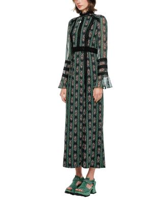 Cameo Stripe Print Maxi Dress