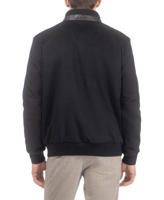  Men's Cross Embossed Nappa Leather Jacket Crafted From Loro Piana Wool