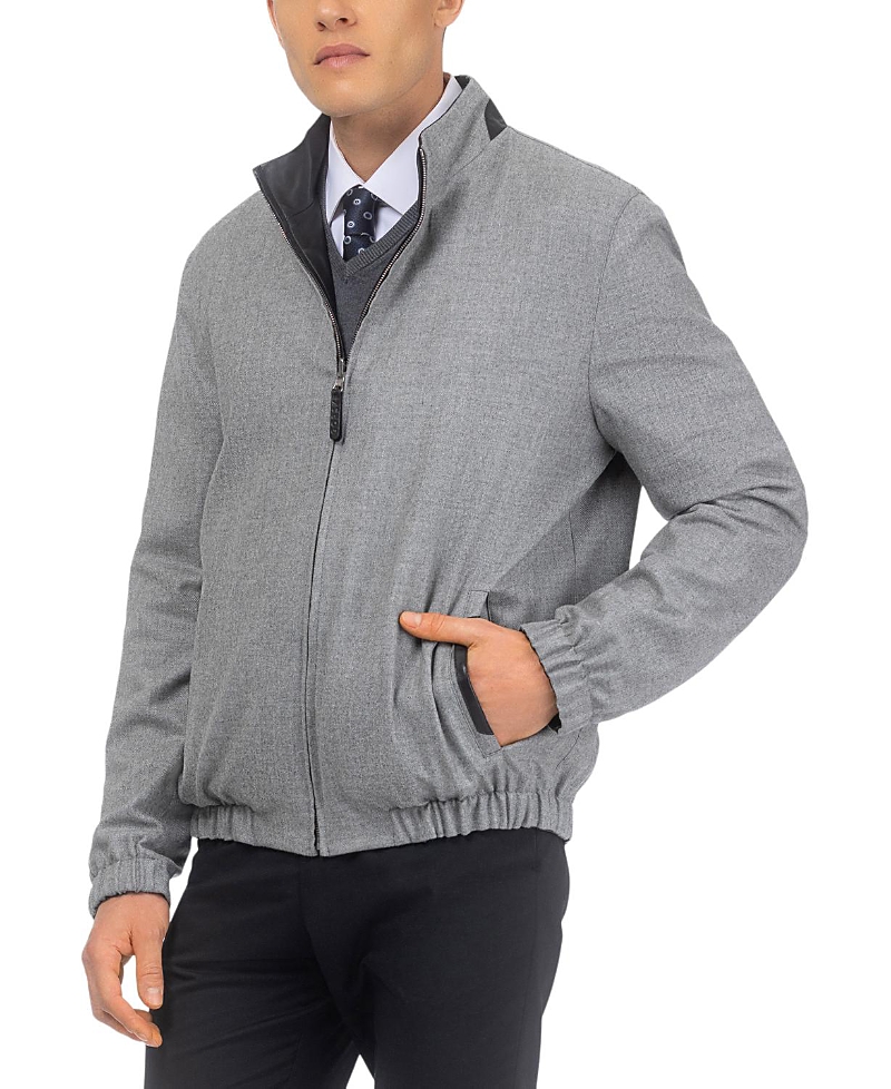 Gorski Men's Nappa Leather Jacket Reversible to Cashmere & Wool Crafted From Loro Piana