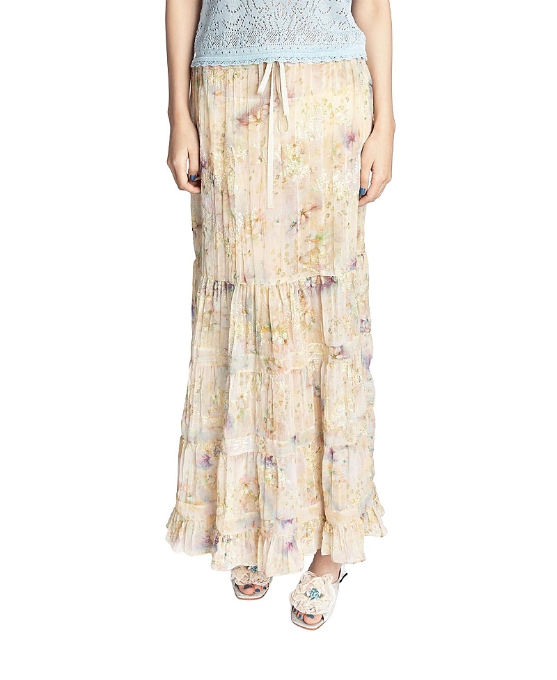 Anna Sui Oasis Blooms Tiered Skirt