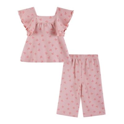 Girls' Knit Seersucker Top & Pant Set - Little Kid