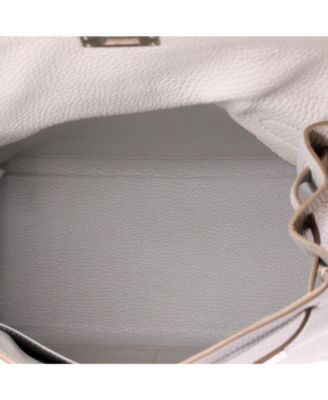 Kelly 28 Handbag Grey Clemence with Palladium Hardware