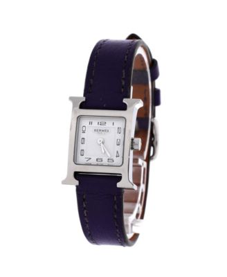 Heure H Quartz Watch in Stainless Steel and Leather 17mm