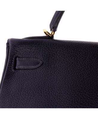 Kelly 32 Handbag Blue Togo with Gold Hardware