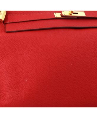 Kelly 32 Handbag Red Togo with Gold Hardware