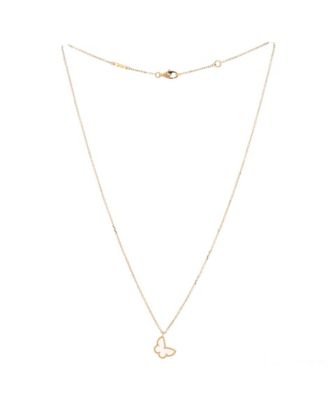  Sweet Alhambra Butterfly Pendant Necklace 18K Gold and Mother of Pearl, 15.5"