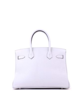 Birkin 30 Handbag Blue Clemence with Palladium Hardware