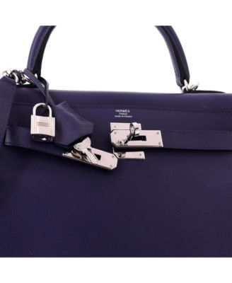 Kelly 28 Handbag Verso Evercolor with Palladium Hardware