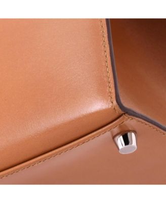 Kelly 28 Handbag Brown Box Calf with Palladium Hardware