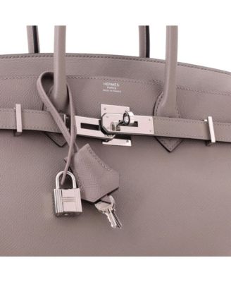Birkin 30 Handbag Grey Epsom with Palladium Hardware