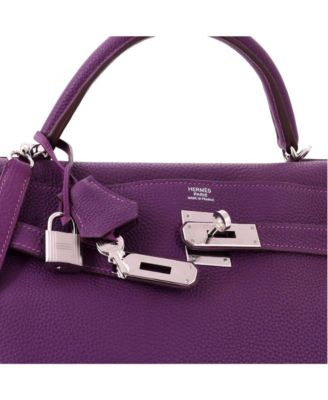 Kelly 32 Handbag Purple Togo with Palladium Hardware