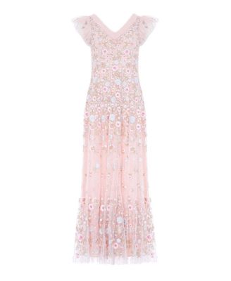 Ethereal Blooms Short Sleeve Ankle Gown