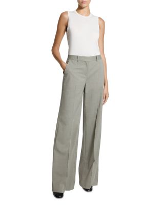 Fluid Flare Pants in Wool Gabardine