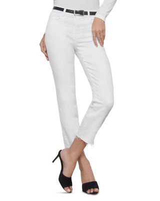 Sada High Rise Cropped Straight Jeans in Blanc