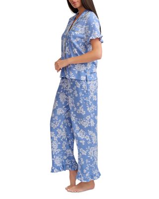 Short Sleeve Notch Collar Pajama Set