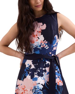 Natalya Fit and Flare Floral Printed Midi Dress 