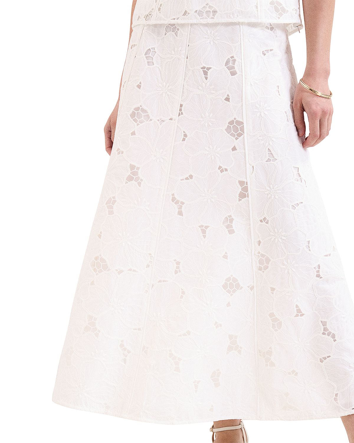 Phase Eight Marina Seamed Lace Midi Skirt